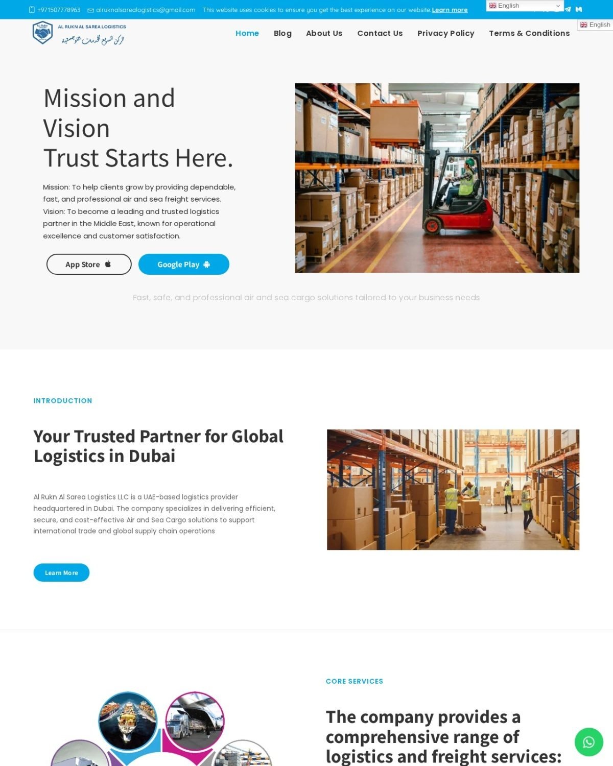 Al Rukn Al Sarea Logistics — website preview